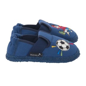 Nanga Fußballer blau Baumwolle kbA Hausschuhe