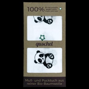 quschel 120x120cm Panda- Pucktuch GOTS