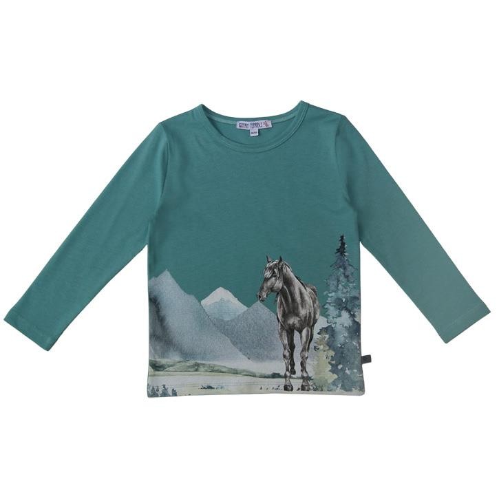 Enfant Terrible Shirt mit Pferdedruck ozean