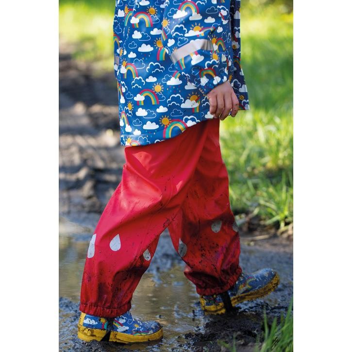 Frugi Puddle Buster Trousers, True Red
