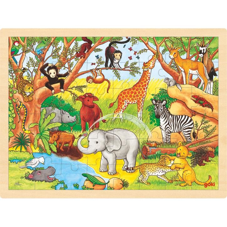 Goki Einlegepuzzle Afrika 57892 3+ Holz