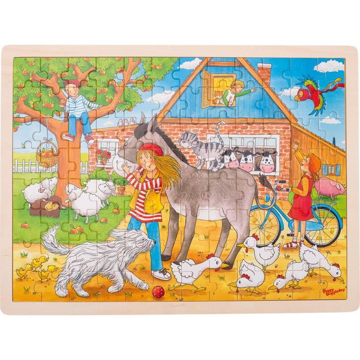 Goki Einlegepuzzle Peggy auf dem Bauernhof, Peggy Diggledey 57742 3+ Holz