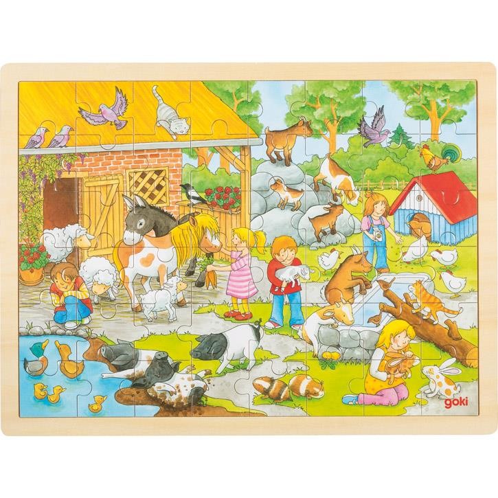 Goki Einlegepuzzle Streichelzoo 57685 3+ Holz