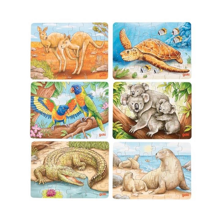 Goki Minipuzzle Australische Tiere, 1 Stück 4+ Holz