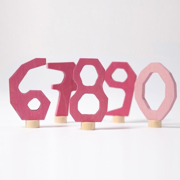 Grimms Zahlenstecker Set 6-9 & 0, rosa