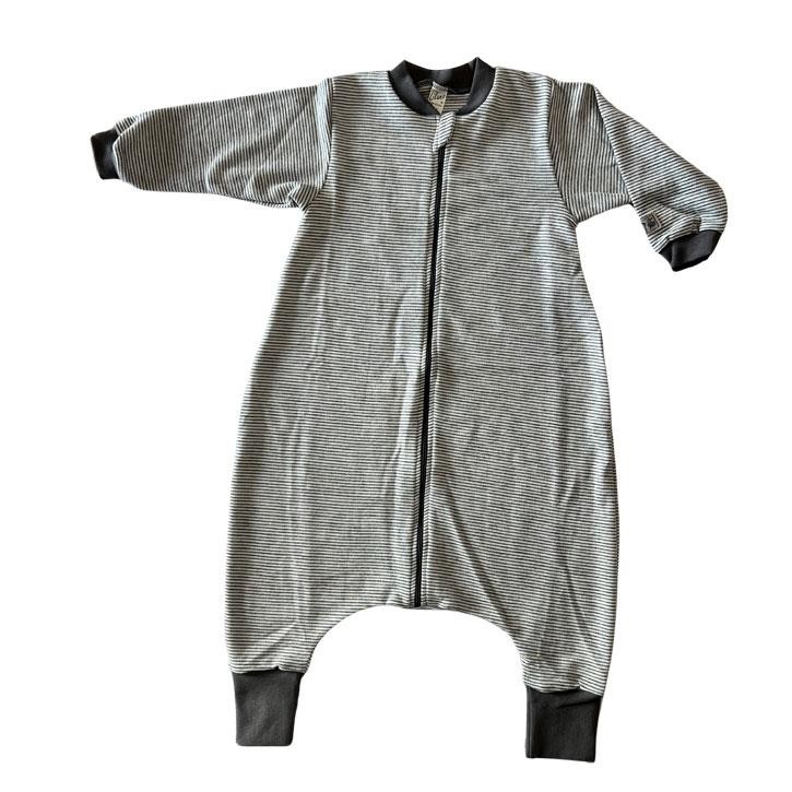Lilano Schlafsack mit Füßen aus Wolle kbT/Seide ringel