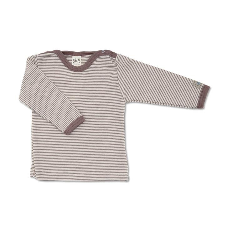 Lilano Shirt Ringel 68 mauve Wolle kbT/Seide