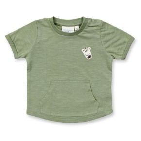 Sense Organics TAMO Baby Shirt Olive + Zebra Jersey